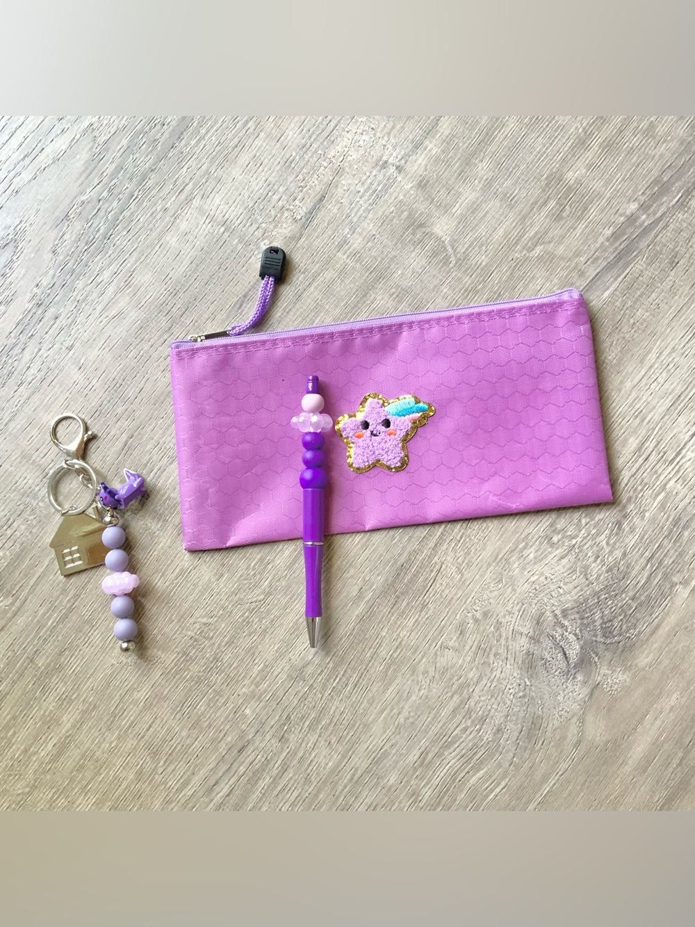 New☀️ Homemade Crafted Beaded Pen & Bag Charm Pouch Set OS